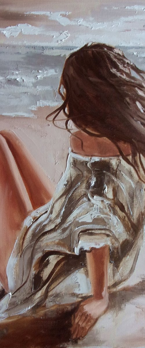 " THIS DAY ... "-  liGHt  ORIGINAL OIL PAINTING, GIFT, PALETTE KNIFE (2020) by Monika Luniak