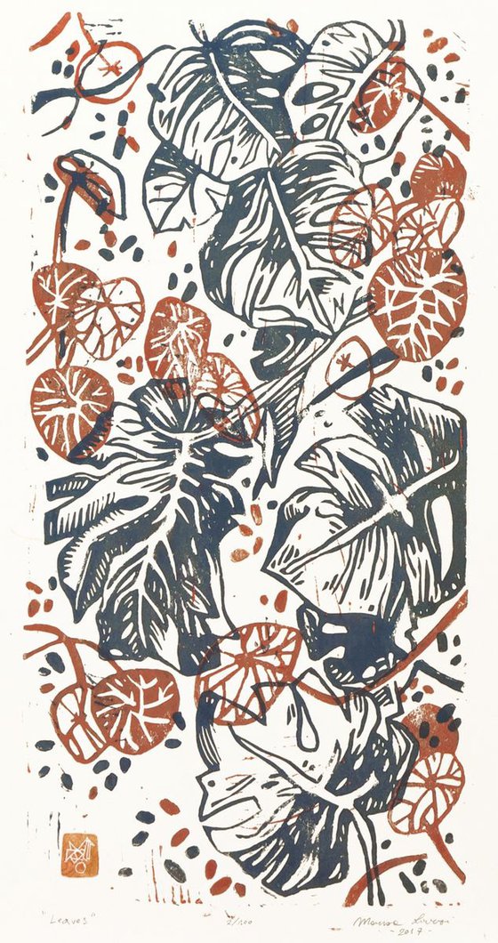 LINOCUT PRINT- artistic print-illustration "Giardino verticale"