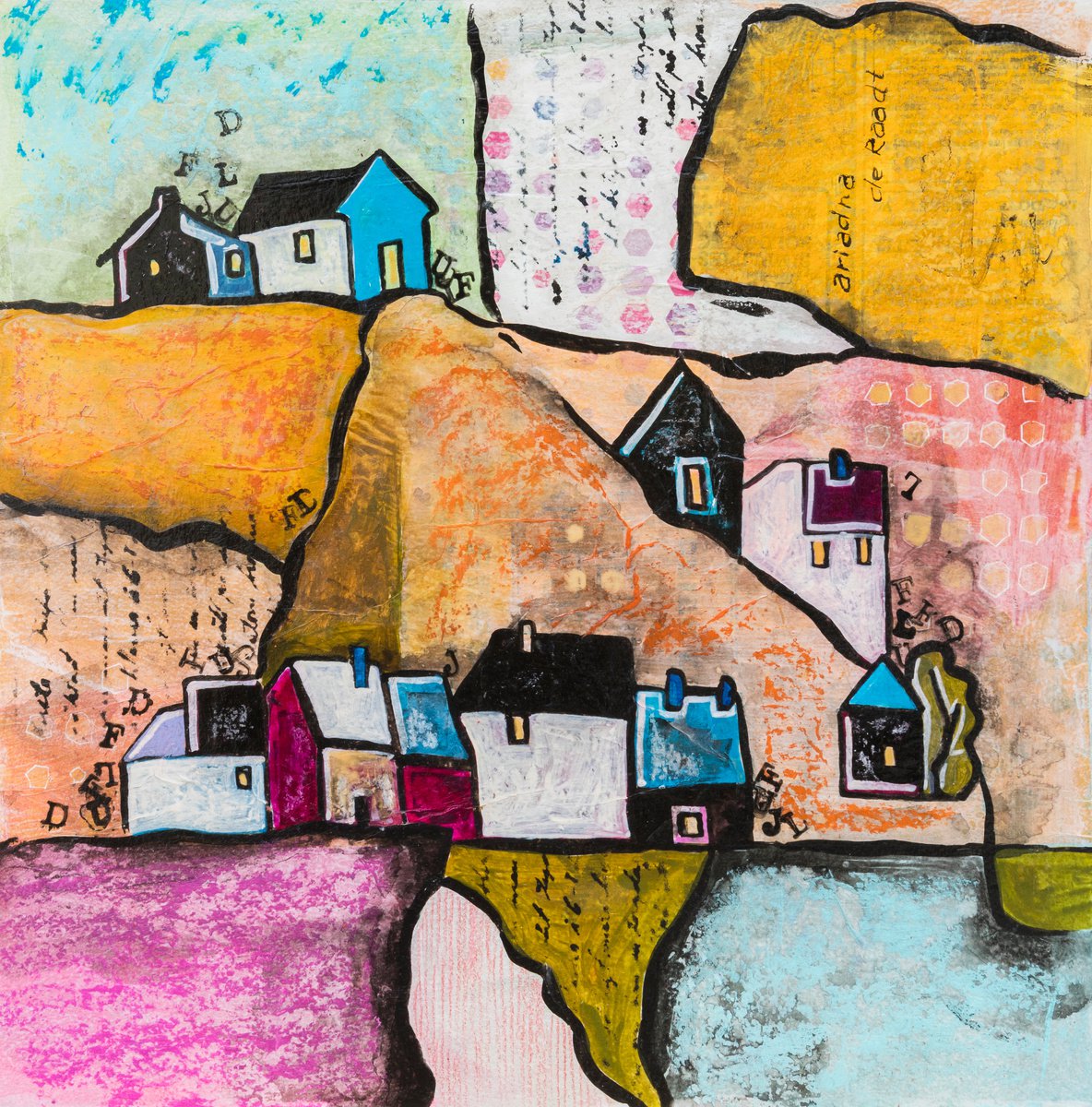 Landscape Painting By Ariadna De Raadt, 14 X 14, Art Land 5, Original Artwork