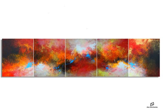 250x60cm. / Abstract Painting / © 2019 Alex Senchenko. /  Renewal