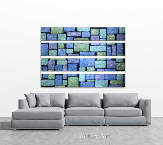 Fantastic Bricks - Large Abstract Textured Painting