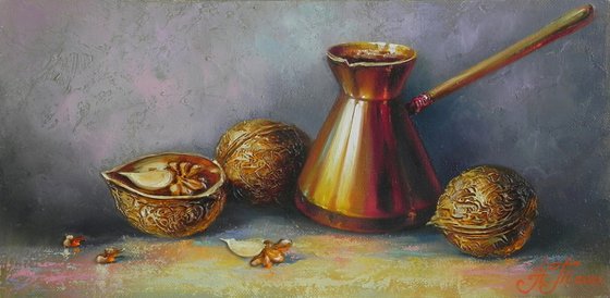 "Coffee" Oil on canvas Original art Kitchen decor