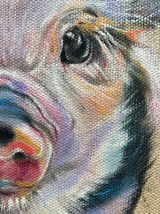 Twinkle Piglet Original Oil Painting on stretched linen canvas