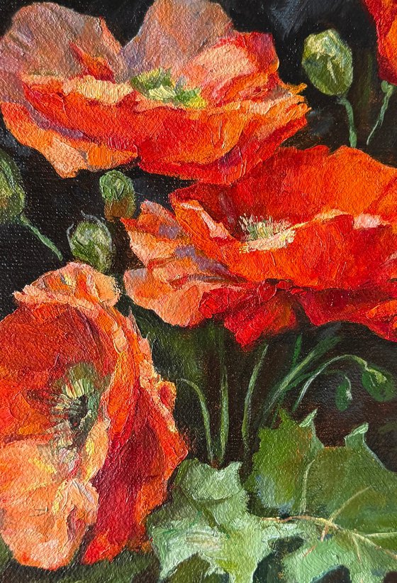 Poppies: Flame II (Left Panel)