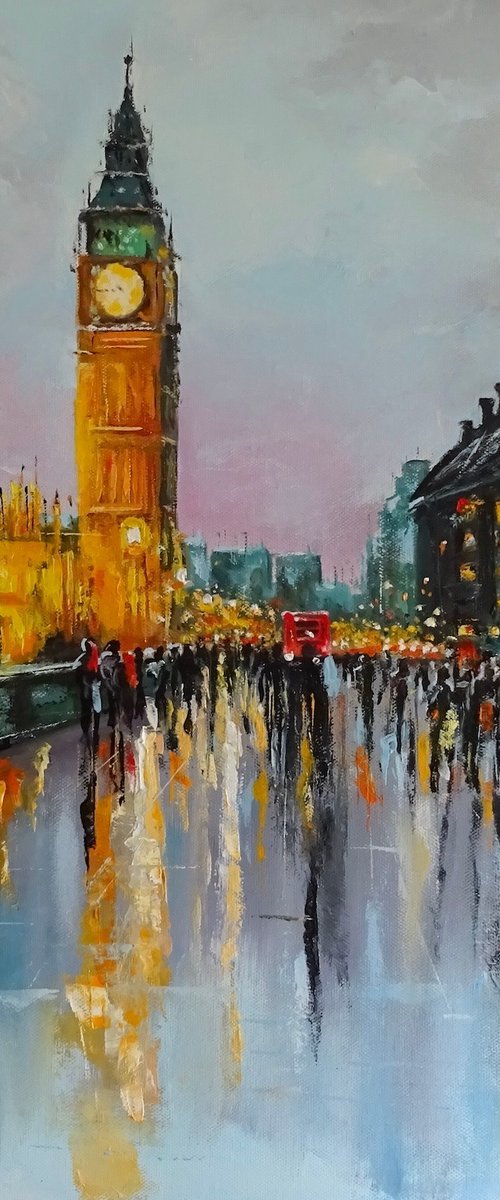 Big Ben at Dusk by Mel Davies Original Art
