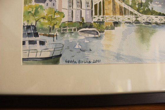 Marlow on Thames 1, souvenir, watercolor