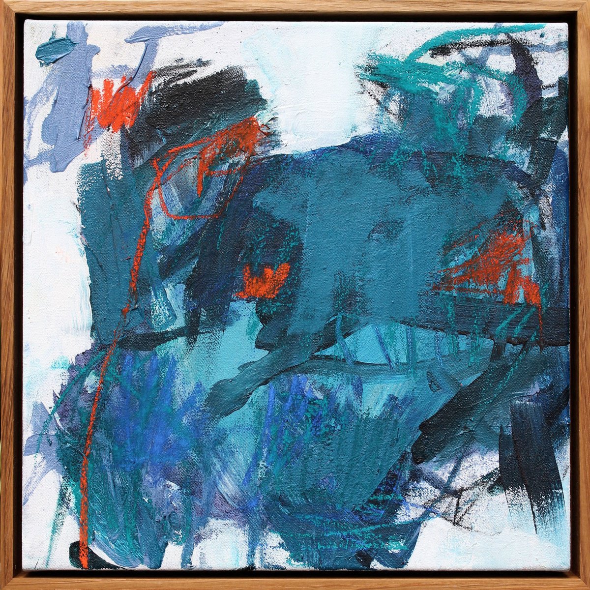 Abstract Painting By Daniela Schweinsberg, 13 X 13, Mediterranean Retreat I, Original Artwork