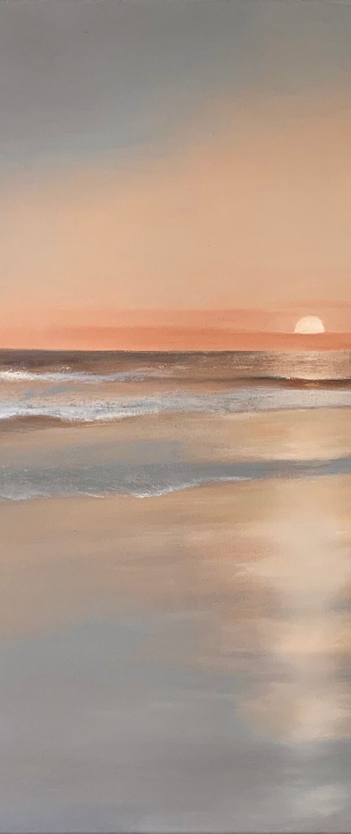 Sunset, minimalist seascape by Alena Post