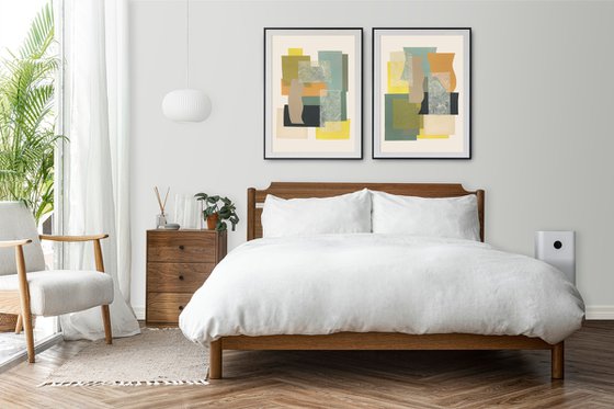 Abstract geometric collage set