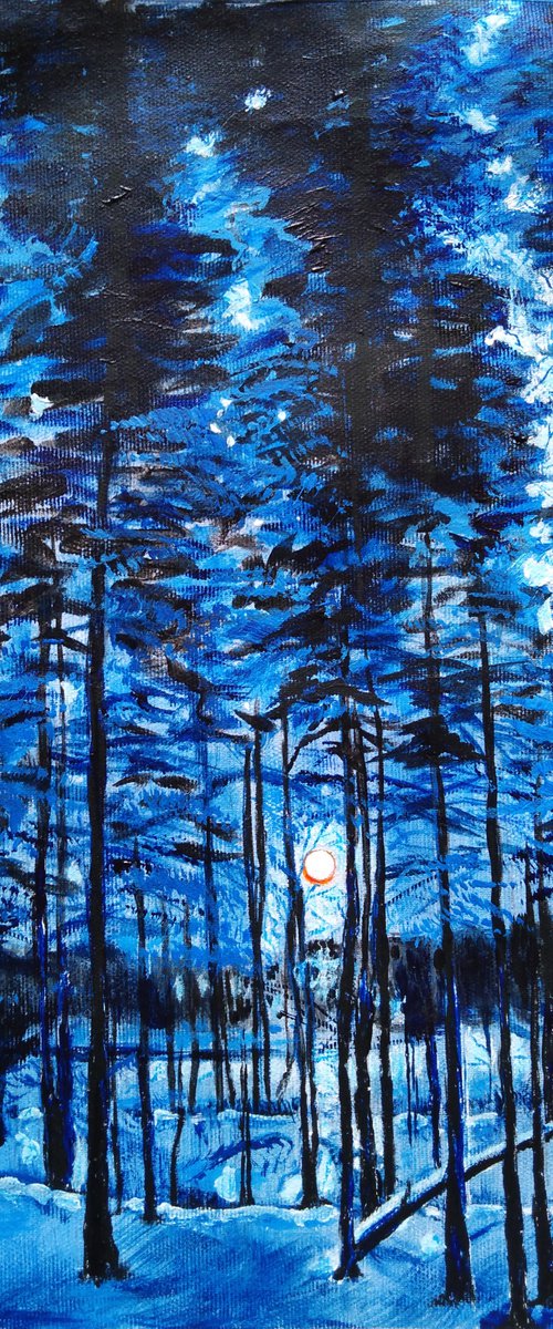 Full moon in the forest by Liubov Samoilova