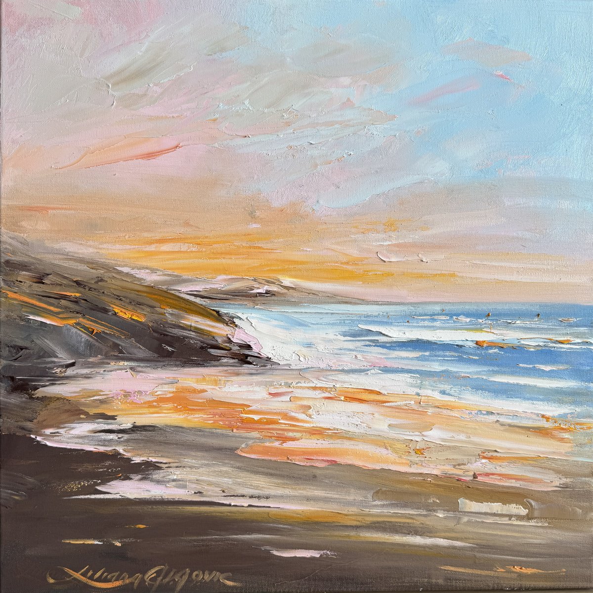 Ember Coast, By Liliana Gigovic, 24 X 24, Artwork For Sale On Artfinder
