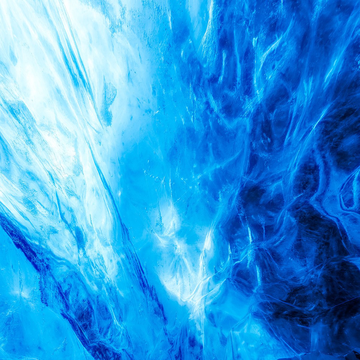 Abstract Photograph By Nick Psomiadis, 35 X 35", Ice Blue, Original Artwork