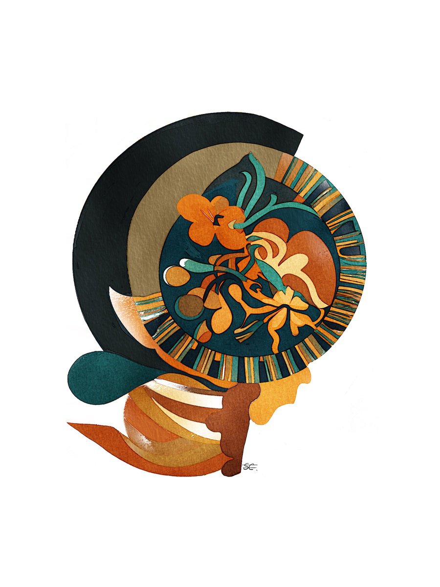 Abstract Botanical Giclee Print By Carla Sa Fernandes, 12 X 17, Bb7.S3, Original Artwork