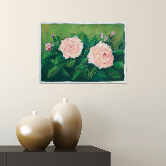 Roses in Garden... /  ORIGINAL PAINTING