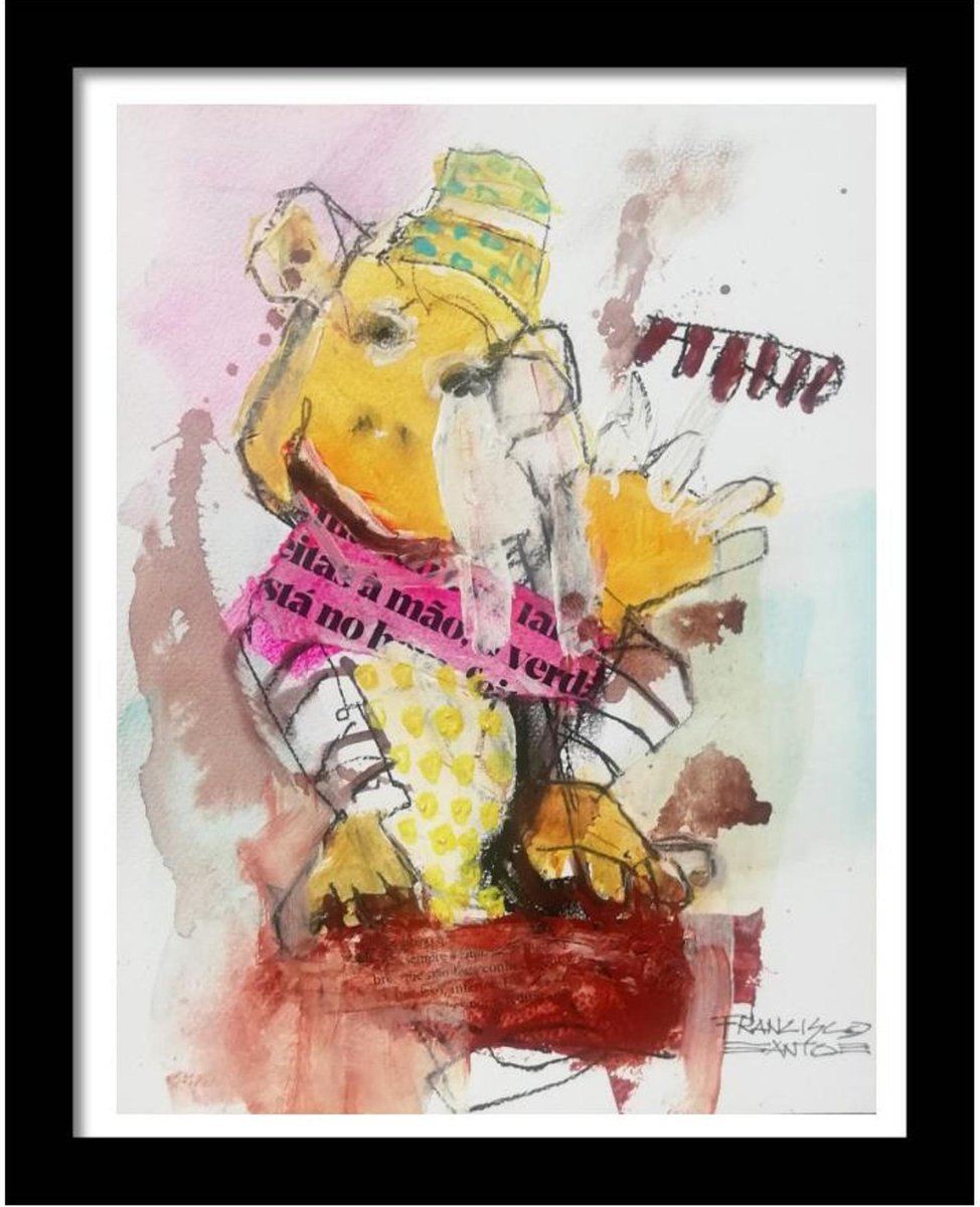 Expressive Portrait Painting By Francisco Santos, 11 X 14, Thursday 27, Original Artwork