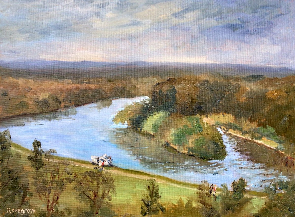 View from Richmond Hill, London An original oil painting.