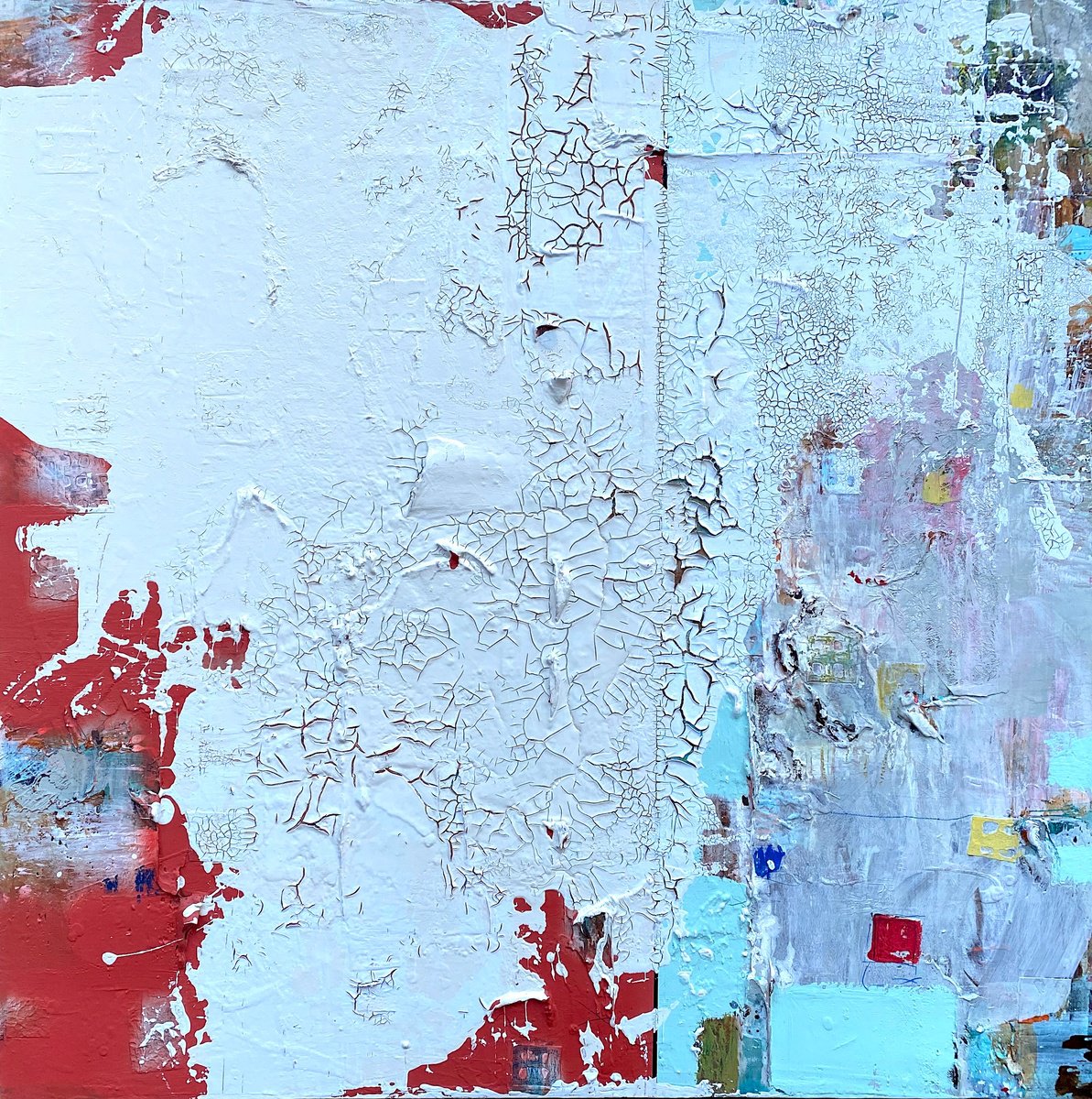 Abstract Acrylic Painting By Jason Forcier, 48 X 48, Reclaimed, Original Artwork