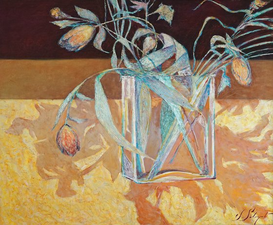 Flowers in a glass vase