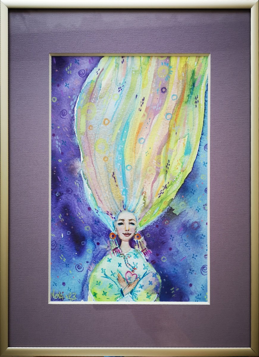 Illustrative Watercolour , Good Thoughts By Jelena Nova, 9 X 11, Artwork For Sale On Artfinder