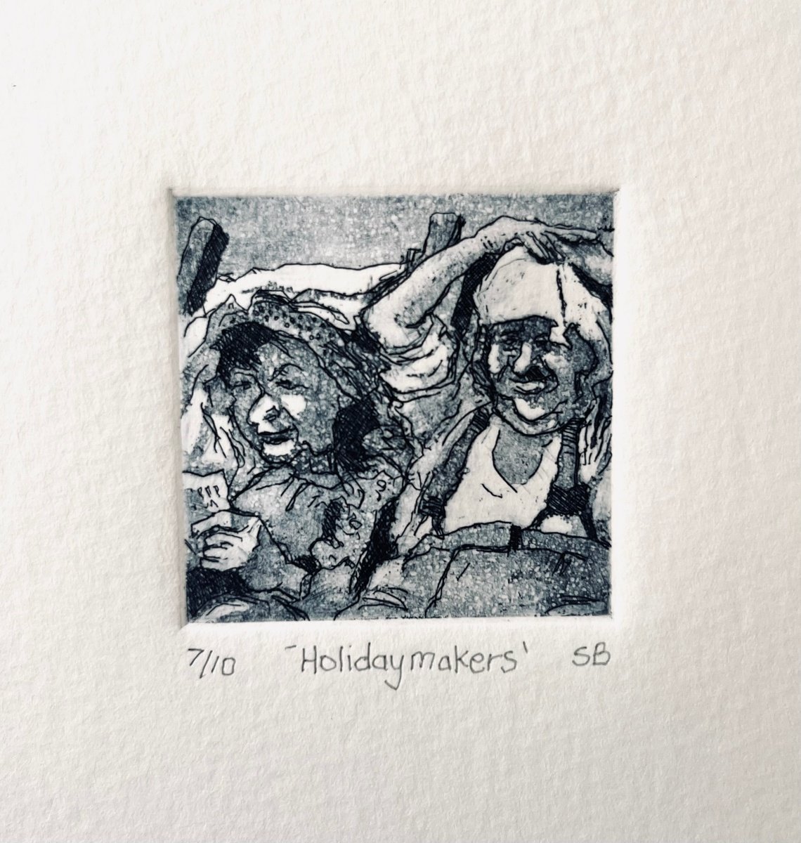 Etchings & Engravings , Holidaymakers. By Stephen Brook, 6 X 6, Artwork For Sale On Artfinder