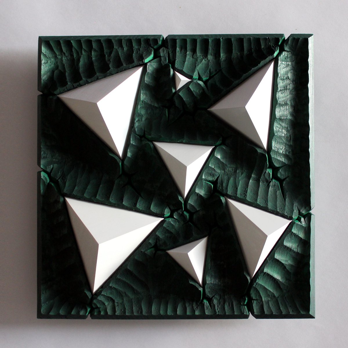 Urban And Pop Abstract Relief By Nikolay Martinov, 8 X 8", "Spring Sprouting I", Original Artwork