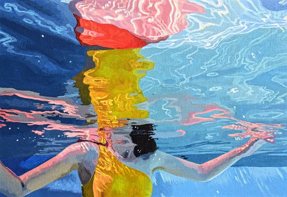 Underneath XLVI - Miniature swimming painting