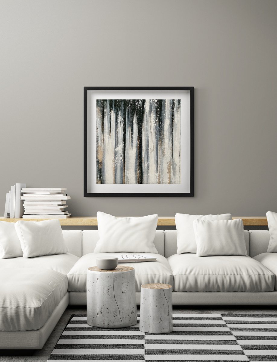 Abstraction No. 11398 black & white by Anita Kaufmann
