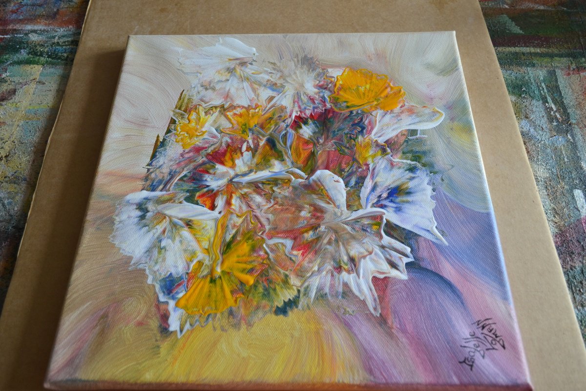 Abstract Acrylic Painting By Isabelle Vobmann, 12 X 12, Eternity, Original Artwork