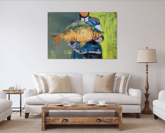 Self-Portrait with Fish