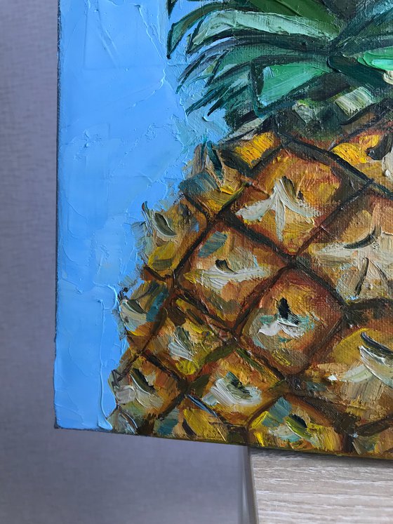 Pineapple oil painting Still life 24x33cm