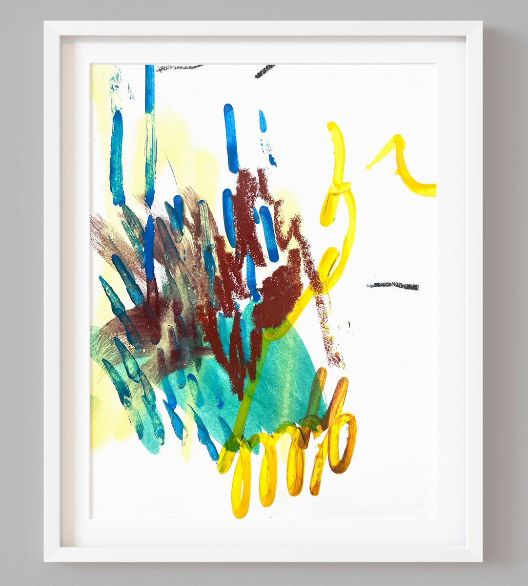 Abstract Painting By Evgenia Makarova, 8 X 11, Abstract Composition Si2, Original Artwork