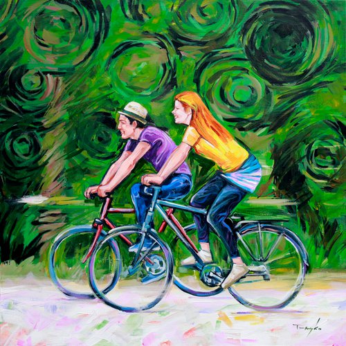I Can't Stop Smiling. Riding. Bicycle. Park by Trayko Popov