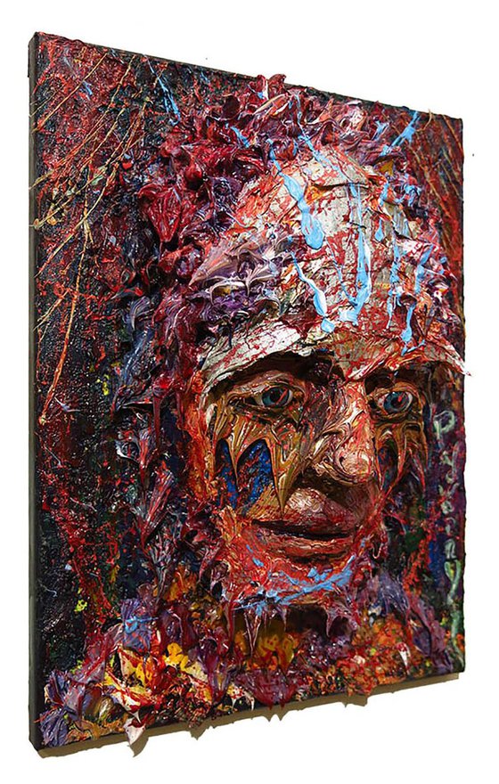 Original oil painting 3D face art