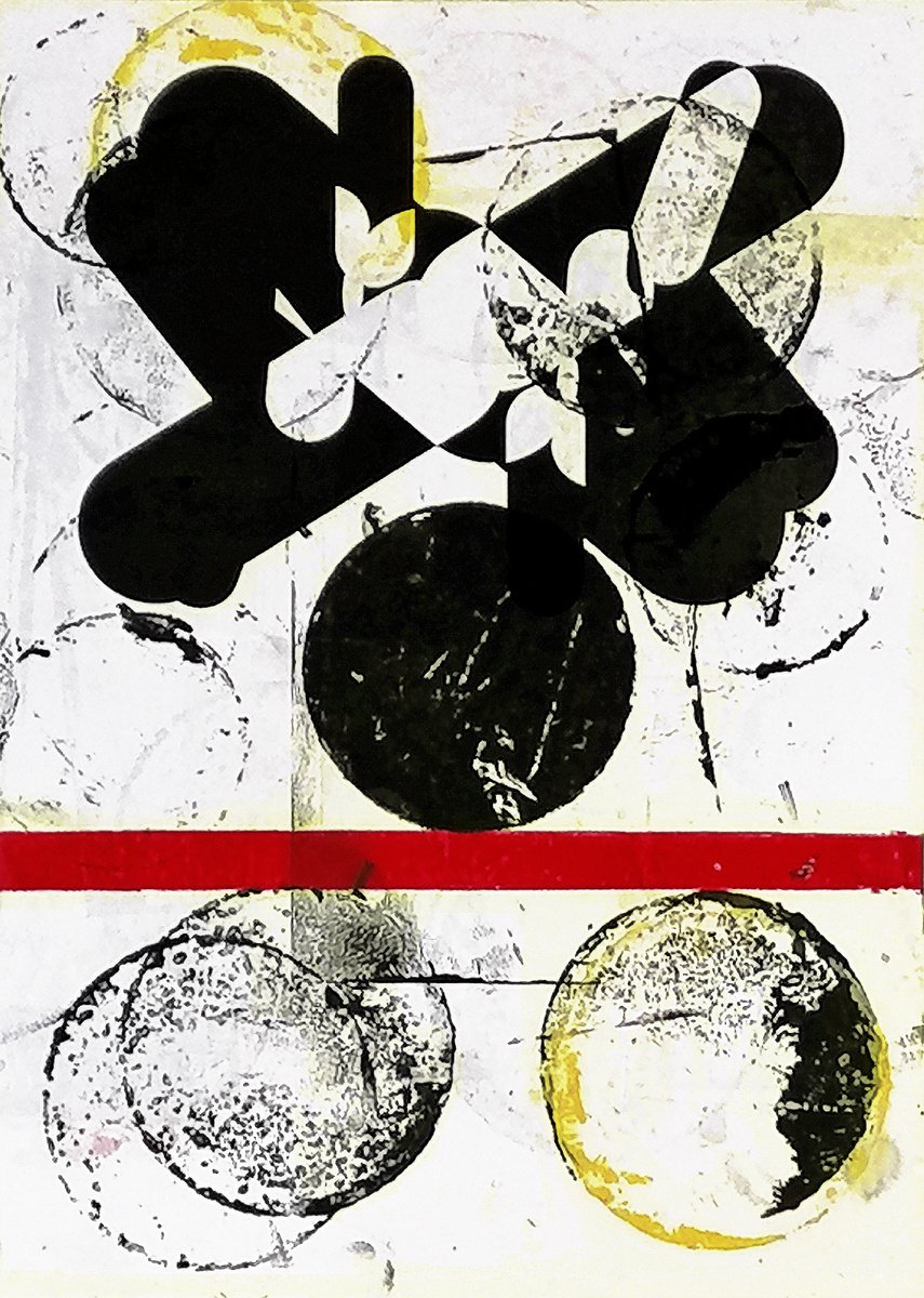 Abstract Collage By Petr Strnad, 11 X 14", Formation 6., Original Artwork