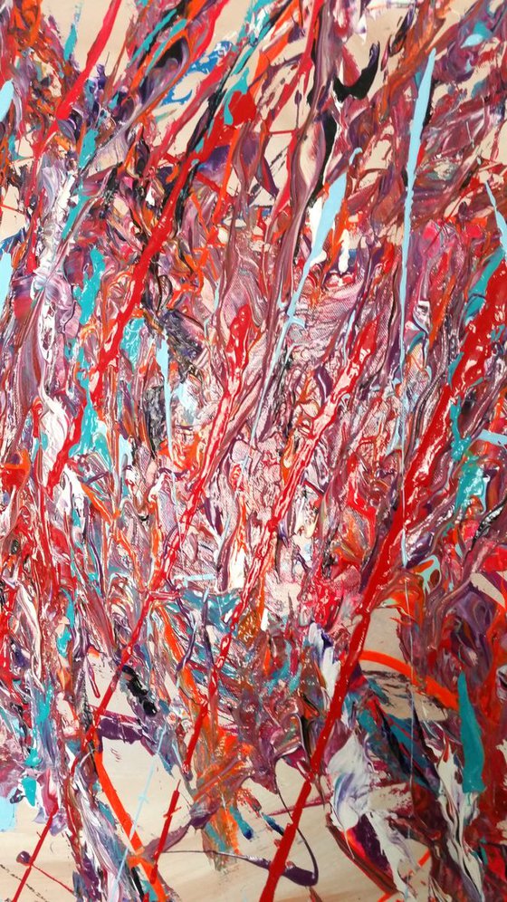 Fury, ABSTRACT - Pollock-inspired, Deeply Textured, Tactile, Abstract