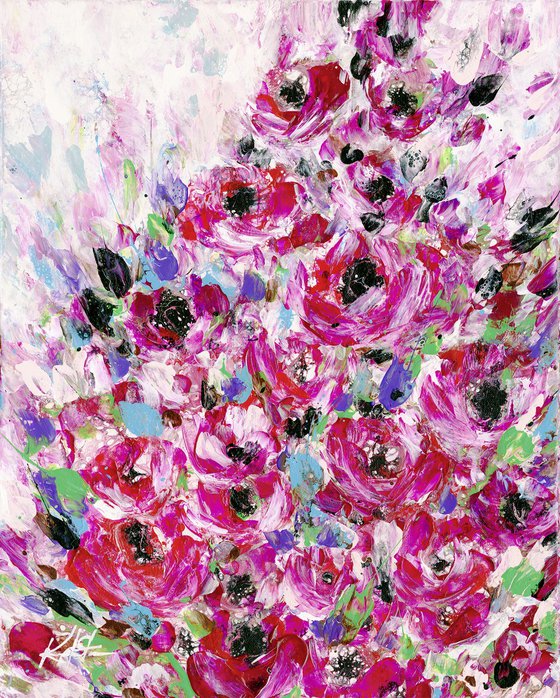 Floral Bliss 20 - Floral Painting by Kathy Morton Stanion