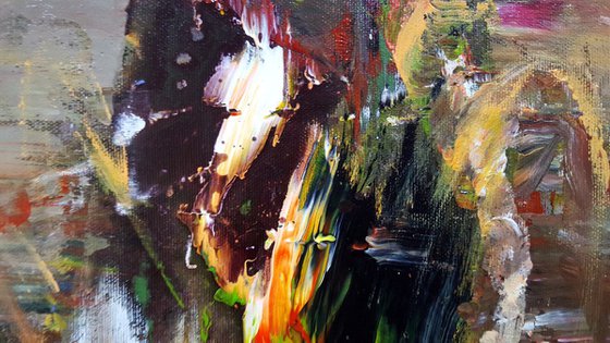 Abstract framed still life stunning colors combination about eternity and perenity by O KLOSKA