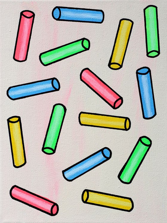 Sprinkles on Ice Cream Close-up - Miniature Pop Art Canvas - Hundreds and Thousands