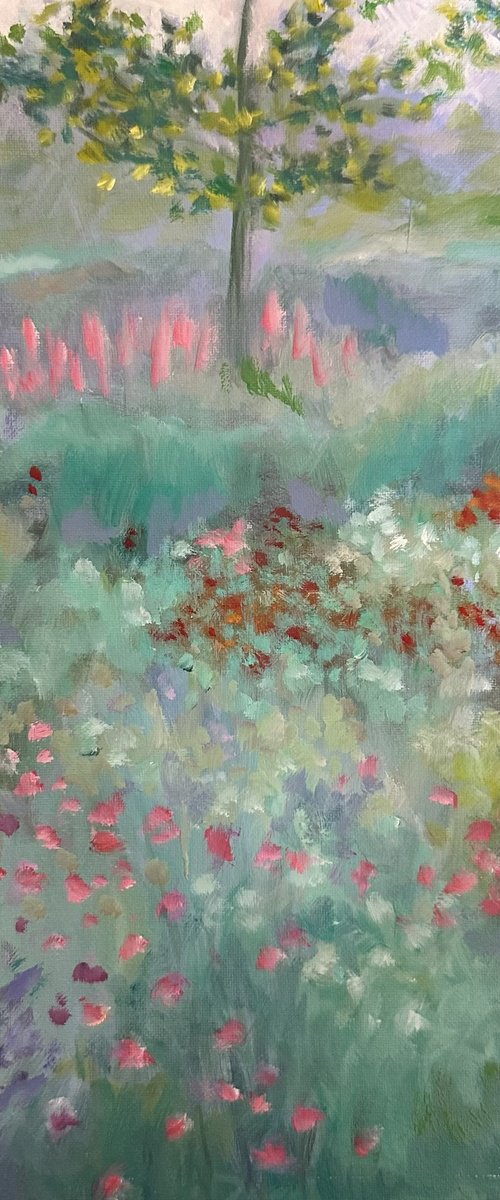 Turquoise summer garden by Clare Hoath