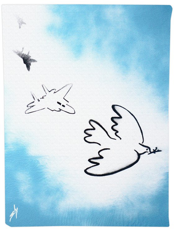 Dogfight dove (on gorgeous watercolour paper).