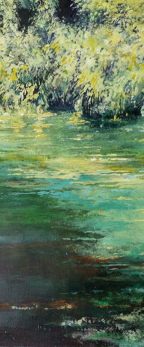BROOMHILL POND 2 colour study by Frank Barnes