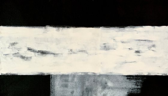 Abstract No. 1122 extra large black and white monochrome minimalism XXL