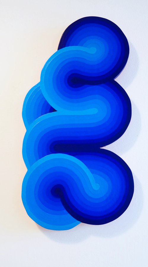Blue blob, colorfield shape by Jessica Moritz