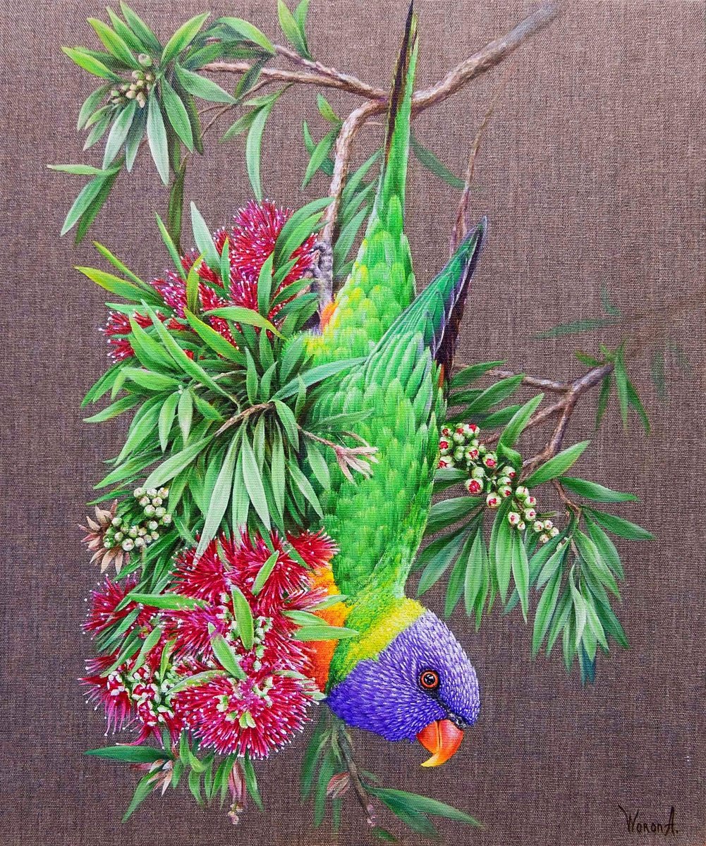 Animal Oil Painting By Anastasia Woron, 15 X 18, The Handsomest At The Party, Original Artwork