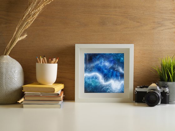 Blue galaxy and Milky Way - original skyscape painting