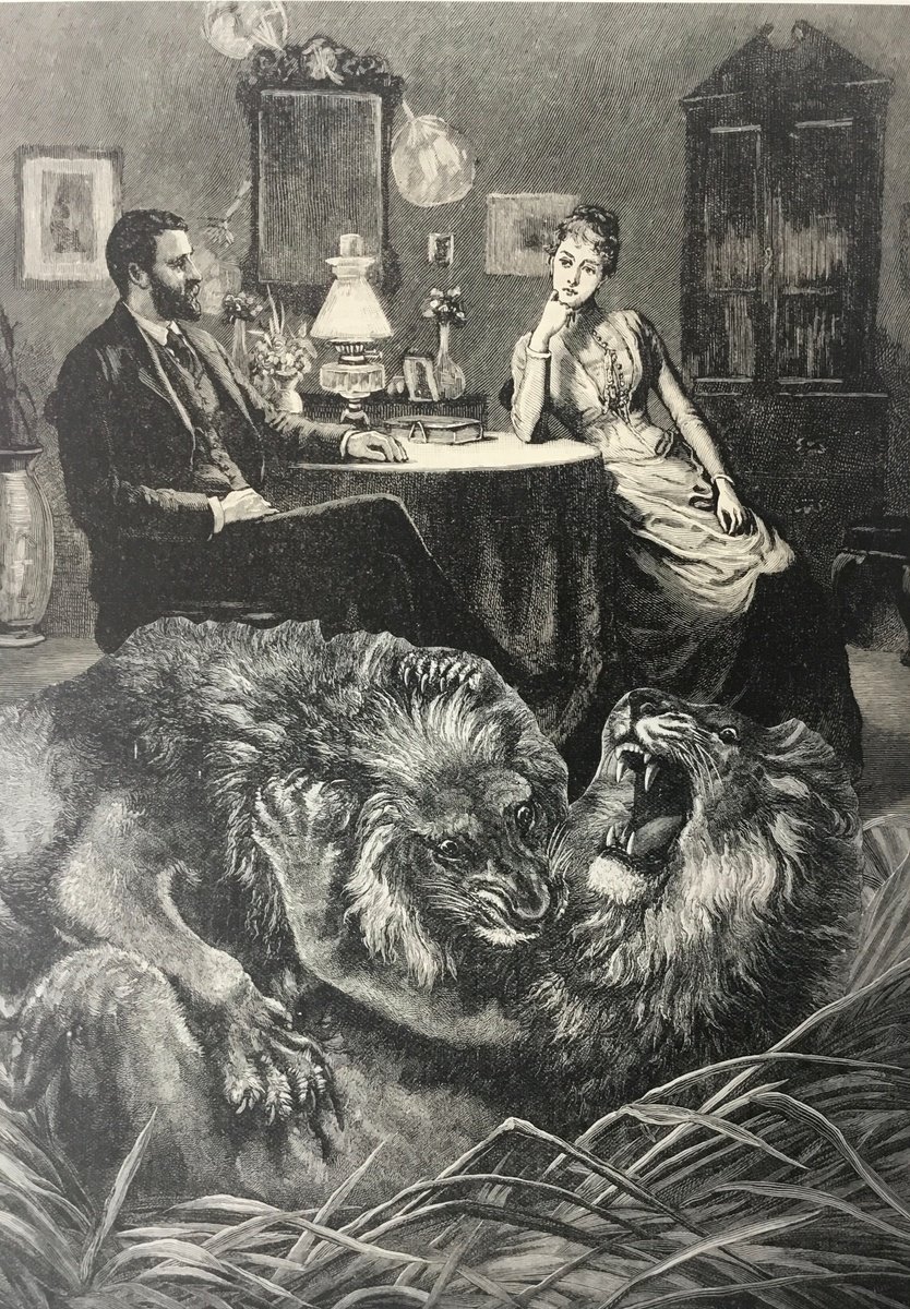 Surrealistic Portrait Collage By Tudor Evans, 7 X 9", Two Lions, Original Artwork