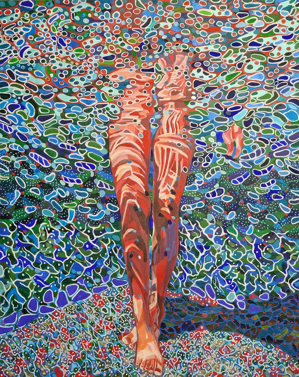 Underwater Green Blue By Alexandra Djokic, 40 X 50, Artwork For Sale On Artfinder