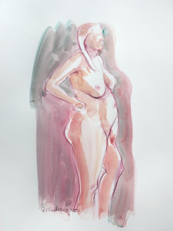 Standing female nude