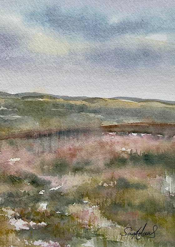 Sea mist over Ham beach and the Chesil, Jurassic coast, Dorset.