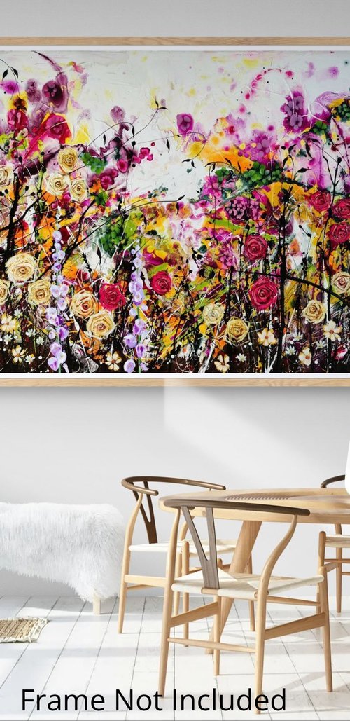 Roseberry Fields Abstract Floral Landscape by Angie Wright